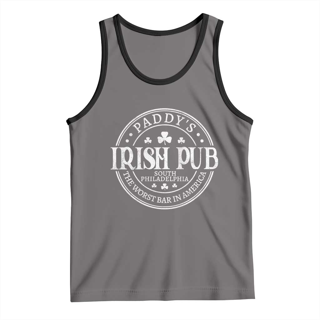 Funny Paddys Irish Pub Tank Top The Worst Bar In America St Patricks Day Beer Drinking TS11 Deep Heather Black Print Your Wear
