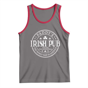 Funny Paddys Irish Pub Tank Top The Worst Bar In America St Patricks Day Beer Drinking TS11 Deep Heather Red Print Your Wear