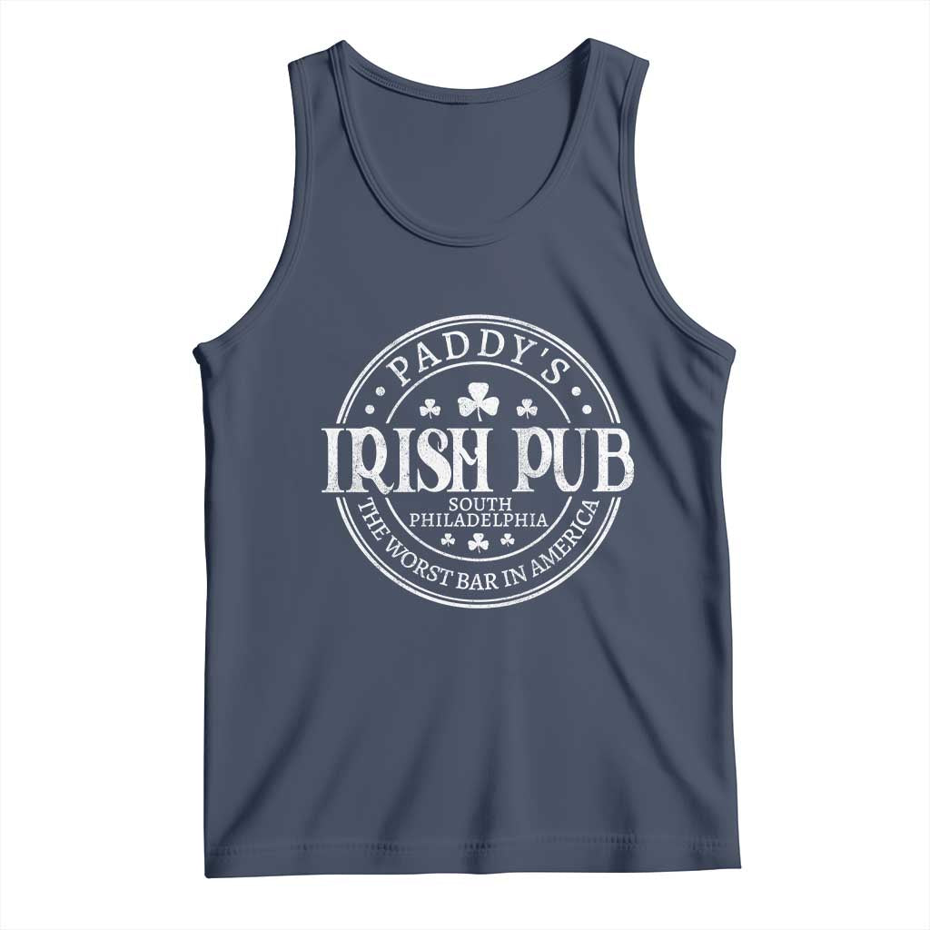 Funny Paddys Irish Pub Tank Top The Worst Bar In America St Patricks Day Beer Drinking TS11 Navy Print Your Wear
