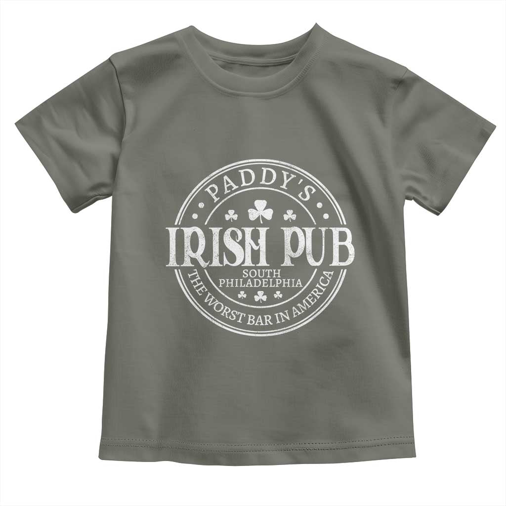 Funny Paddys Irish Pub Toddler T Shirt The Worst Bar In America St Patricks Day Beer Drinking TS11 Military Green Print Your Wear