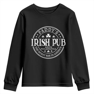 Funny Paddys Irish Pub Youth Sweatshirt The Worst Bar In America St Patricks Day Beer Drinking TS11 Black Print Your Wear