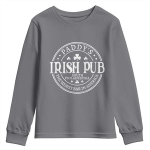 Funny Paddys Irish Pub Youth Sweatshirt The Worst Bar In America St Patricks Day Beer Drinking TS11 Charcoal Print Your Wear
