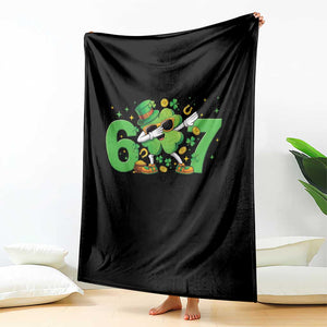 Funny Six Seven 67 St Patricks Day Dabbing Shamrock Throw Blanket TS11 Print Your Wear