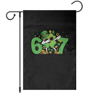 Funny Six Seven 67 St Patricks Day Dabbing Shamrock Garden Flag TS11 Black Print Your Wear