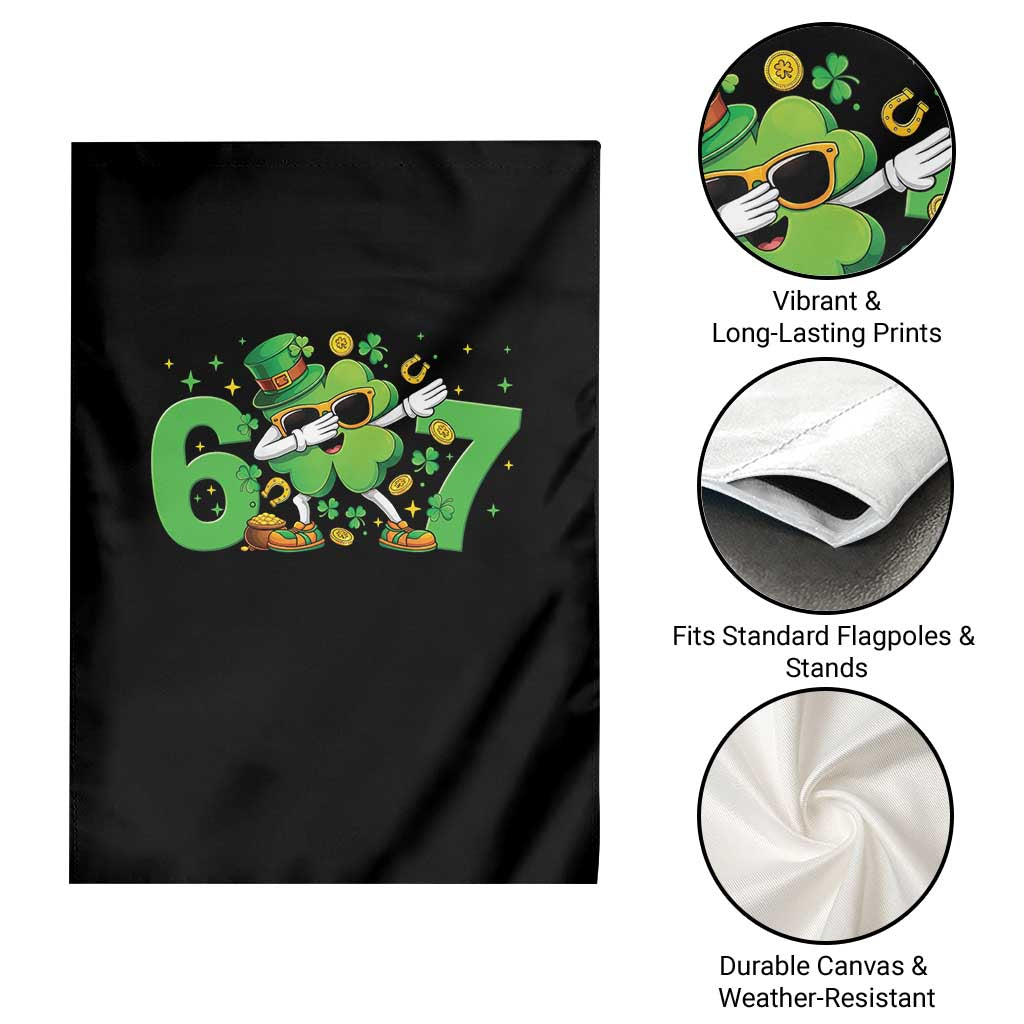 Funny Six Seven 67 St Patricks Day Dabbing Shamrock Garden Flag TS11 Print Your Wear
