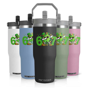 Funny Six Seven 67 St Patricks Day Dabbing Shamrock Flip Straw Tumbler TS11 Print Your Wear