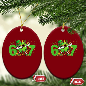 Funny Six Seven 67 St Patricks Day Dabbing Shamrock Ceramic Ornament TS11 Print Your Wear