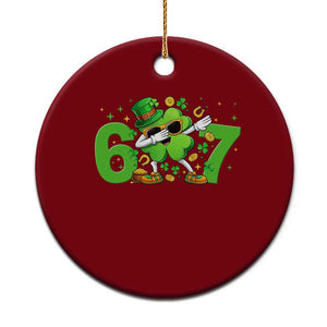 Funny Six Seven 67 St Patricks Day Dabbing Shamrock Ceramic Ornament TS11 1pc Red Print Your Wear