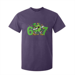 Funny Six Seven 67 St Patricks Day Dabbing Shamrock T Shirt For Kid TS11 Purple Print Your Wear