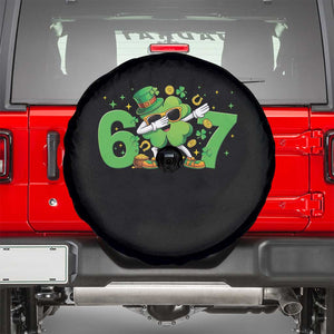 Funny Six Seven 67 St Patricks Day Dabbing Shamrock Spare Tire Cover TS11 Black Print Your Wear