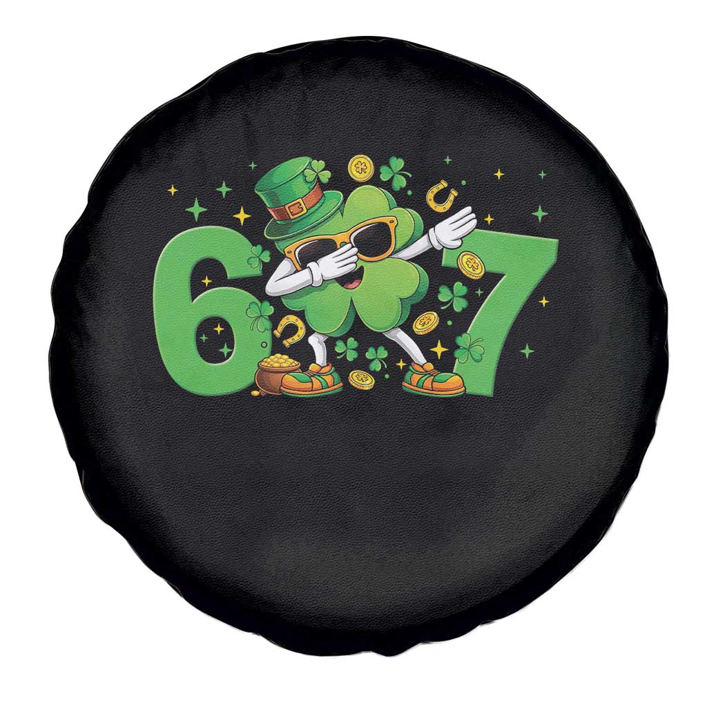 Funny Six Seven 67 St Patricks Day Dabbing Shamrock Spare Tire Cover TS11 Print Your Wear