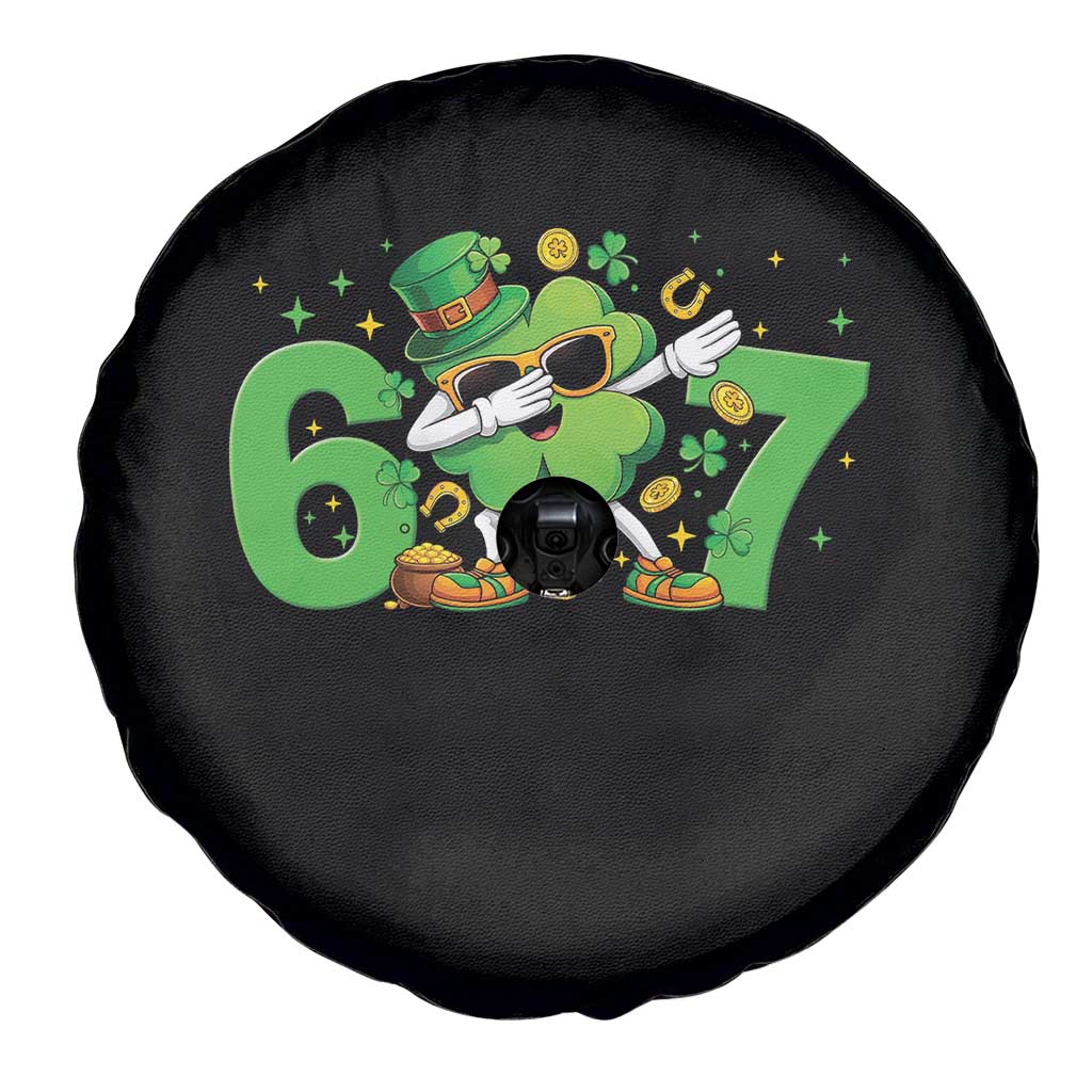 Funny Six Seven 67 St Patricks Day Dabbing Shamrock Spare Tire Cover TS11 Print Your Wear