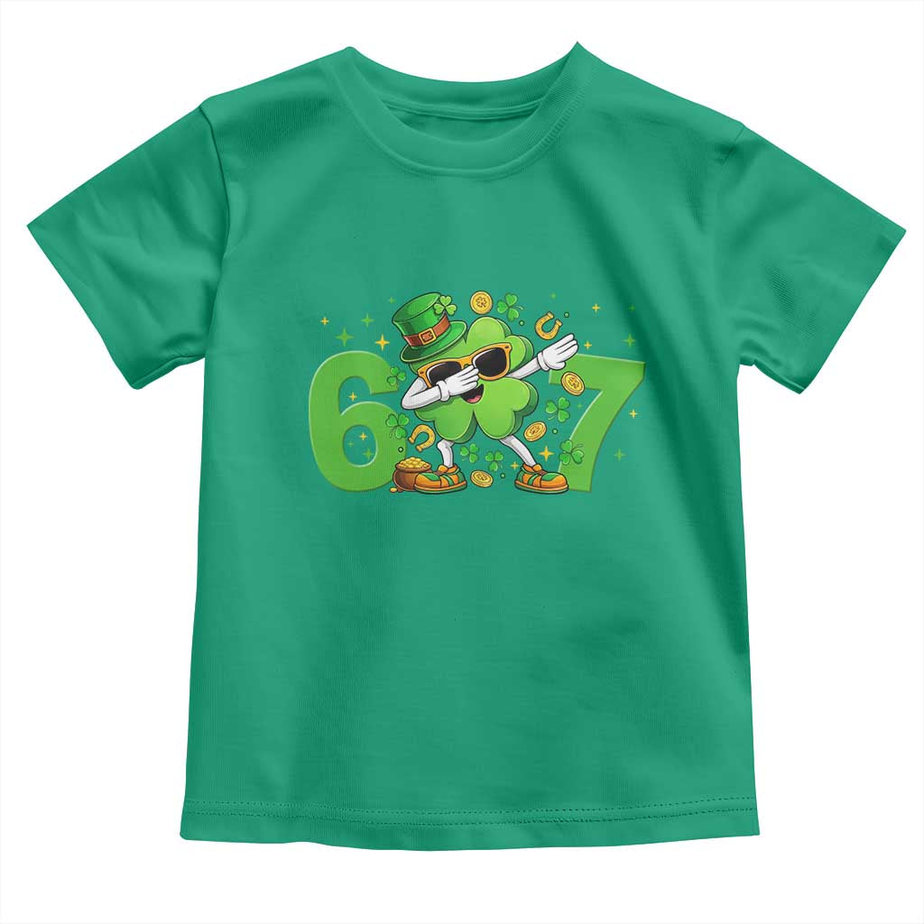 Funny Six Seven 67 St Patricks Day Dabbing Shamrock Toddler T Shirt TS11 Irish Green Print Your Wear