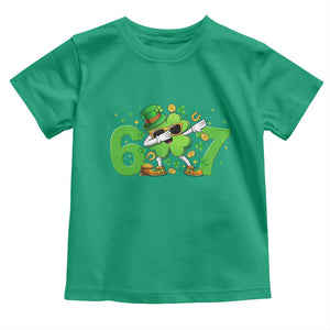 Funny Six Seven 67 St Patricks Day Dabbing Shamrock Toddler T Shirt TS11 Irish Green Print Your Wear