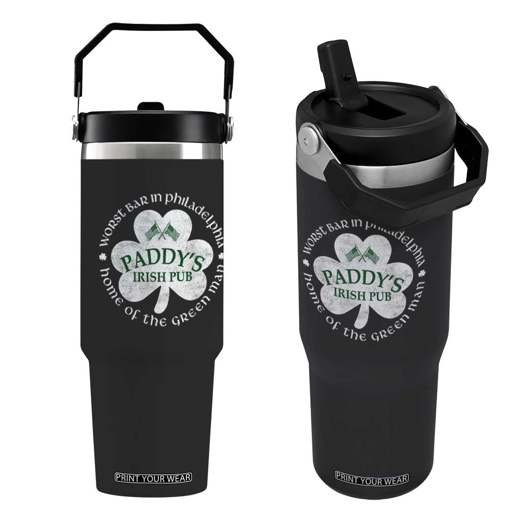 Funny Paddys Irish Pub Flip Straw Tumbler Worst Bar In Philadelphia St Patricks Day Beer Drinking TS11 One Size: 30 oz Black Print Your Wear