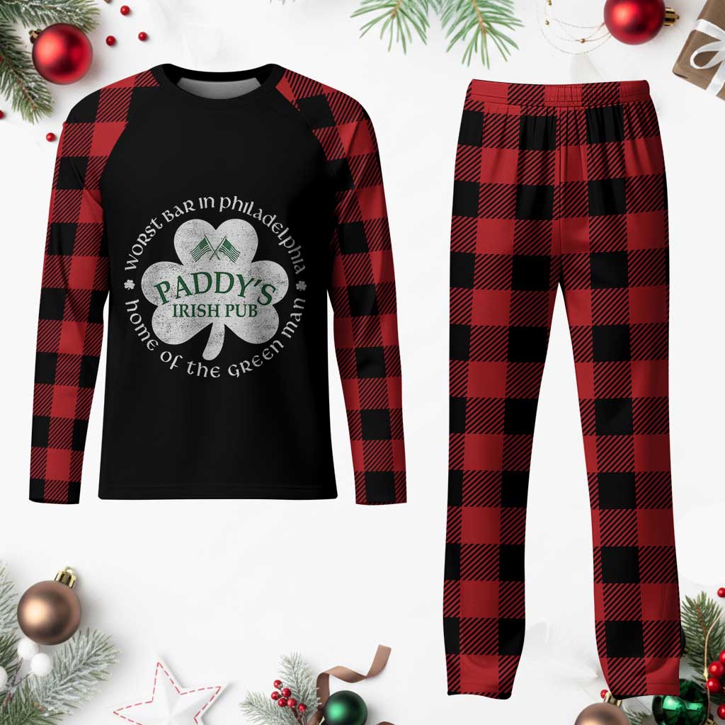 Funny Paddys Irish Pub Plaid Pajama Set Worst Bar In Philadelphia St Patricks Day Beer Drinking TS11 Buffalo Plaid Print Your Wear