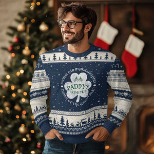 Funny Paddys Irish Pub Ugly Christmas Sweater Worst Bar In Philadelphia St Patricks Day Beer Drinking TS11 Navy Beige Print Your Wear