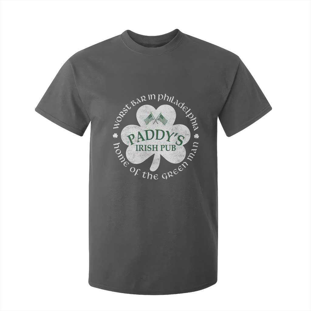 Funny Paddys Irish Pub T Shirt For Kid Worst Bar In Philadelphia St Patricks Day Beer Drinking TS11 Dark Heather Print Your Wear