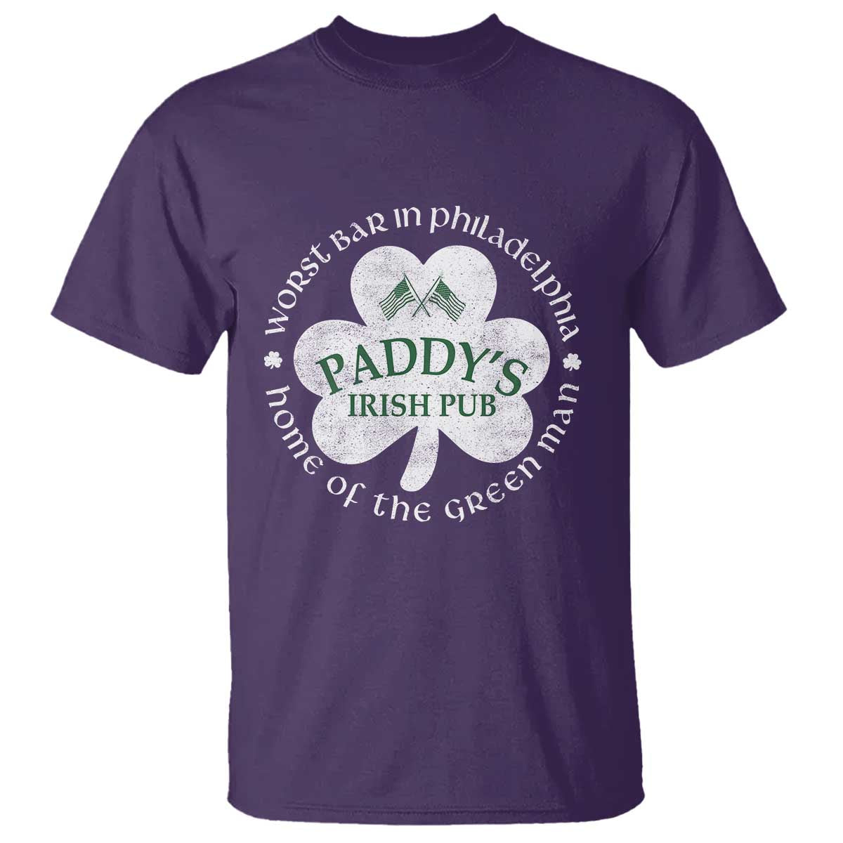 Funny Paddys Irish Pub T Shirt - Worst Bar In Philadelphia - St Patricks Day Beer Drinking TS11 Purple Print Your Wear