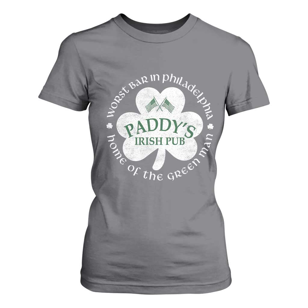 Funny Paddys Irish Pub T Shirt For Women Worst Bar In Philadelphia St Patricks Day Beer Drinking TS11 Charcoal Print Your Wear