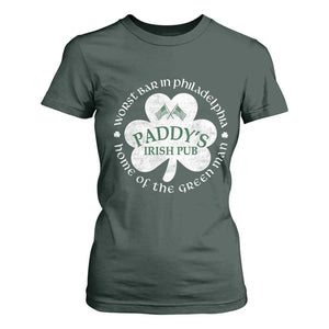 Funny Paddys Irish Pub T Shirt For Women Worst Bar In Philadelphia St Patricks Day Beer Drinking TS11 Dark Forest Green Print Your Wear