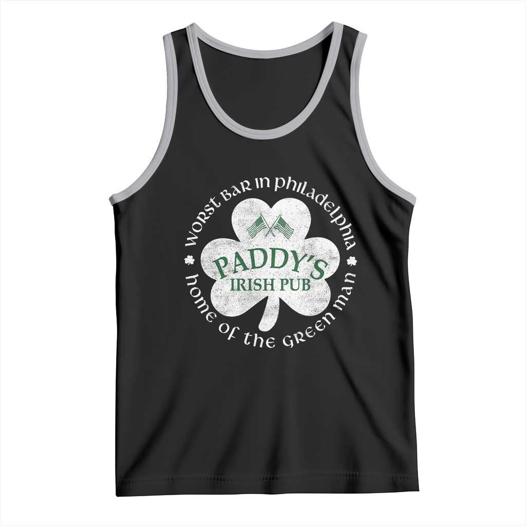 Funny Paddys Irish Pub Tank Top Worst Bar In Philadelphia St Patricks Day Beer Drinking TS11 Black Athletic Heather Print Your Wear