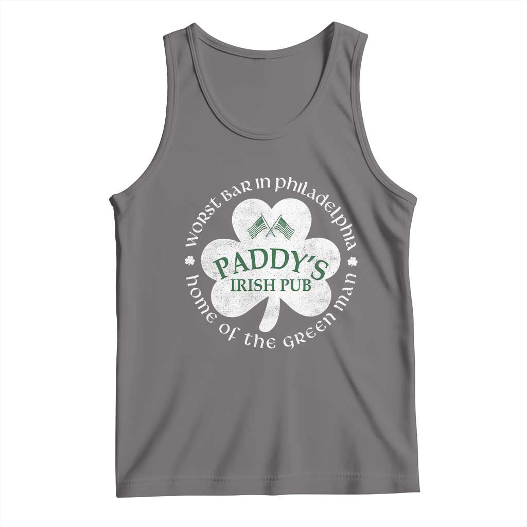 Funny Paddys Irish Pub Tank Top Worst Bar In Philadelphia St Patricks Day Beer Drinking TS11 Deep Heather Print Your Wear
