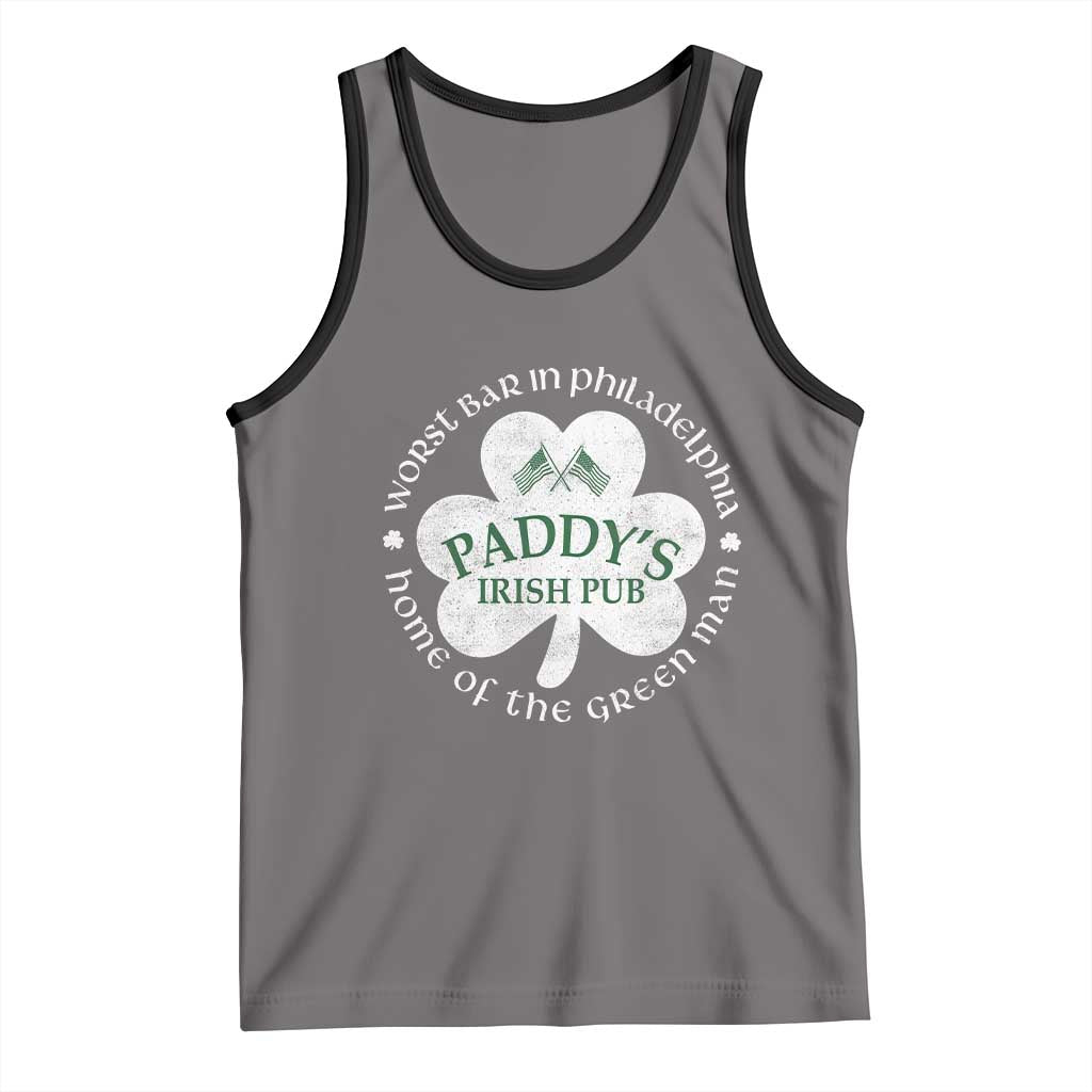 Funny Paddys Irish Pub Tank Top Worst Bar In Philadelphia St Patricks Day Beer Drinking TS11 Deep Heather Black Print Your Wear