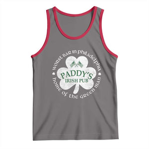Funny Paddys Irish Pub Tank Top Worst Bar In Philadelphia St Patricks Day Beer Drinking TS11 Deep Heather Red Print Your Wear