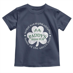 Funny Paddys Irish Pub Toddler T Shirt Worst Bar In Philadelphia St Patricks Day Beer Drinking TS11 Navy Print Your Wear