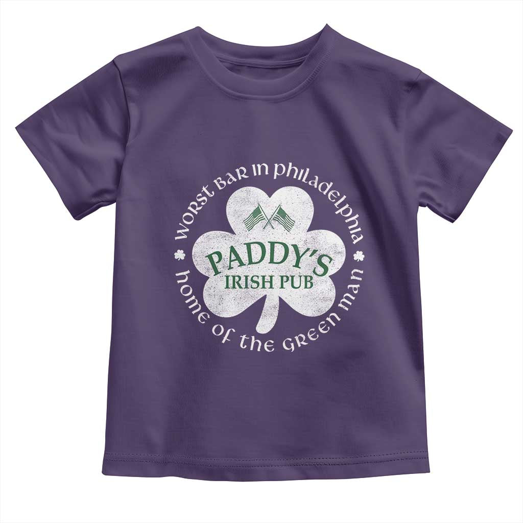 Funny Paddys Irish Pub Toddler T Shirt Worst Bar In Philadelphia St Patricks Day Beer Drinking TS11 Purple Print Your Wear