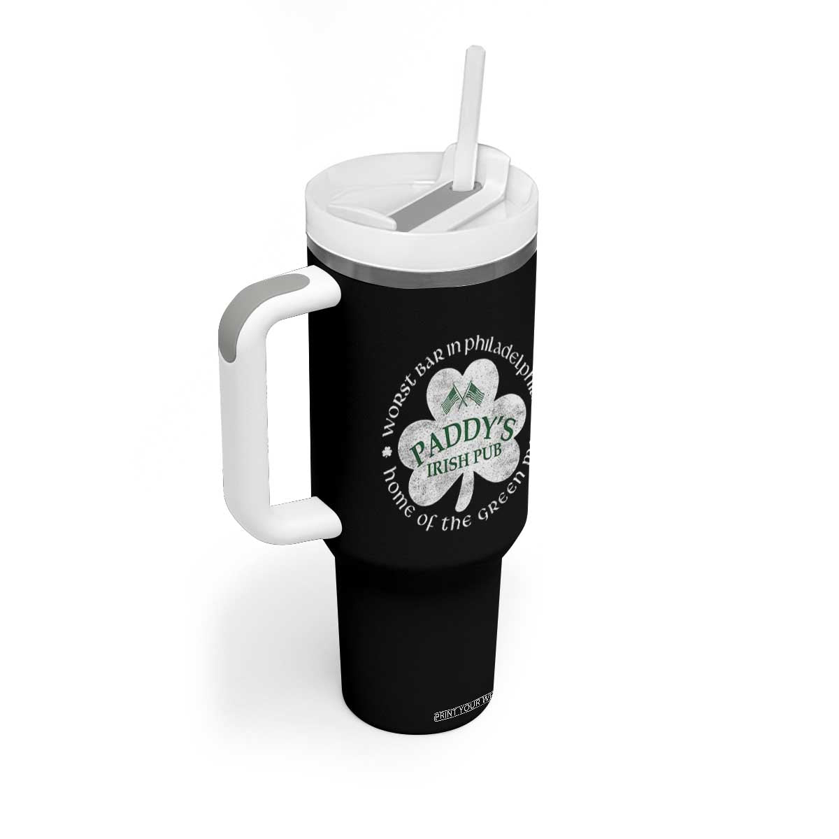Funny Paddys Irish Pub Tumbler With Handle Worst Bar In Philadelphia St Patricks Day Beer Drinking TS11 Print Your Wear