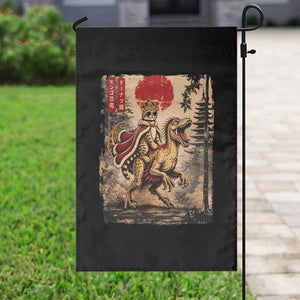 Cat Princess Riding Raptor Dinosaur Garden Flag Japanese Vintage Graphic Ukiyoe Art TS11 Print Your Wear