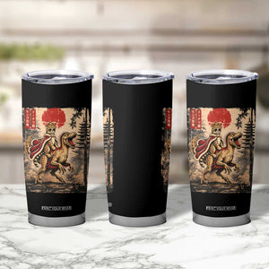 Cat Princess Riding Raptor Dinosaur Tumbler Cup Japanese Vintage Graphic Ukiyoe Art TS11 Print Your Wear