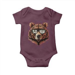 Sobriety Anniversary Sober Bear AA NA Recovery Baby Onesie TS11 Maroon Print Your Wear