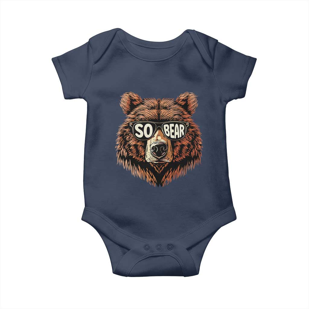 Sobriety Anniversary Sober Bear AA NA Recovery Baby Onesie TS11 Navy Print Your Wear