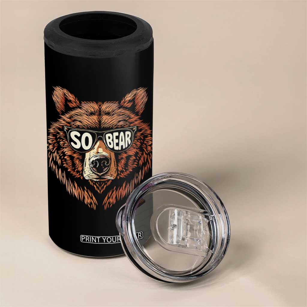 Sobriety Anniversary Sober Bear AA NA Recovery 4 in 1 Can Cooler Tumbler TS11 Print Your Wear