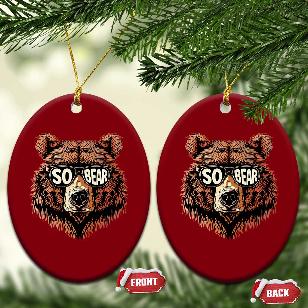 Sobriety Anniversary Sober Bear AA NA Recovery Ceramic Ornament TS11 Print Your Wear