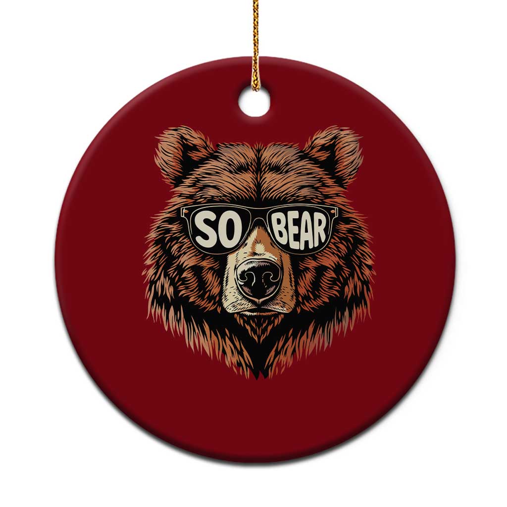 Sobriety Anniversary Sober Bear AA NA Recovery Ceramic Ornament TS11 1pc Red Print Your Wear