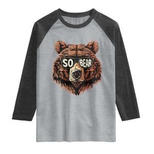 Sobriety Anniversary Sober Bear AA NA Recovery Raglan Shirt TS11 Heather Gray Heather Charcoal Print Your Wear