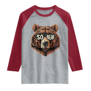 Sobriety Anniversary Sober Bear AA NA Recovery Raglan Shirt TS11 Heather Gray Heather Red Print Your Wear