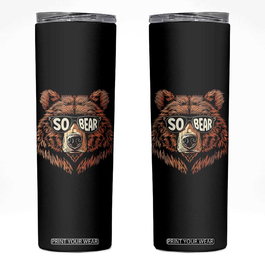 Sobriety Anniversary Sober Bear AA NA Recovery Skinny Tumbler TS11 Black Print Your Wear