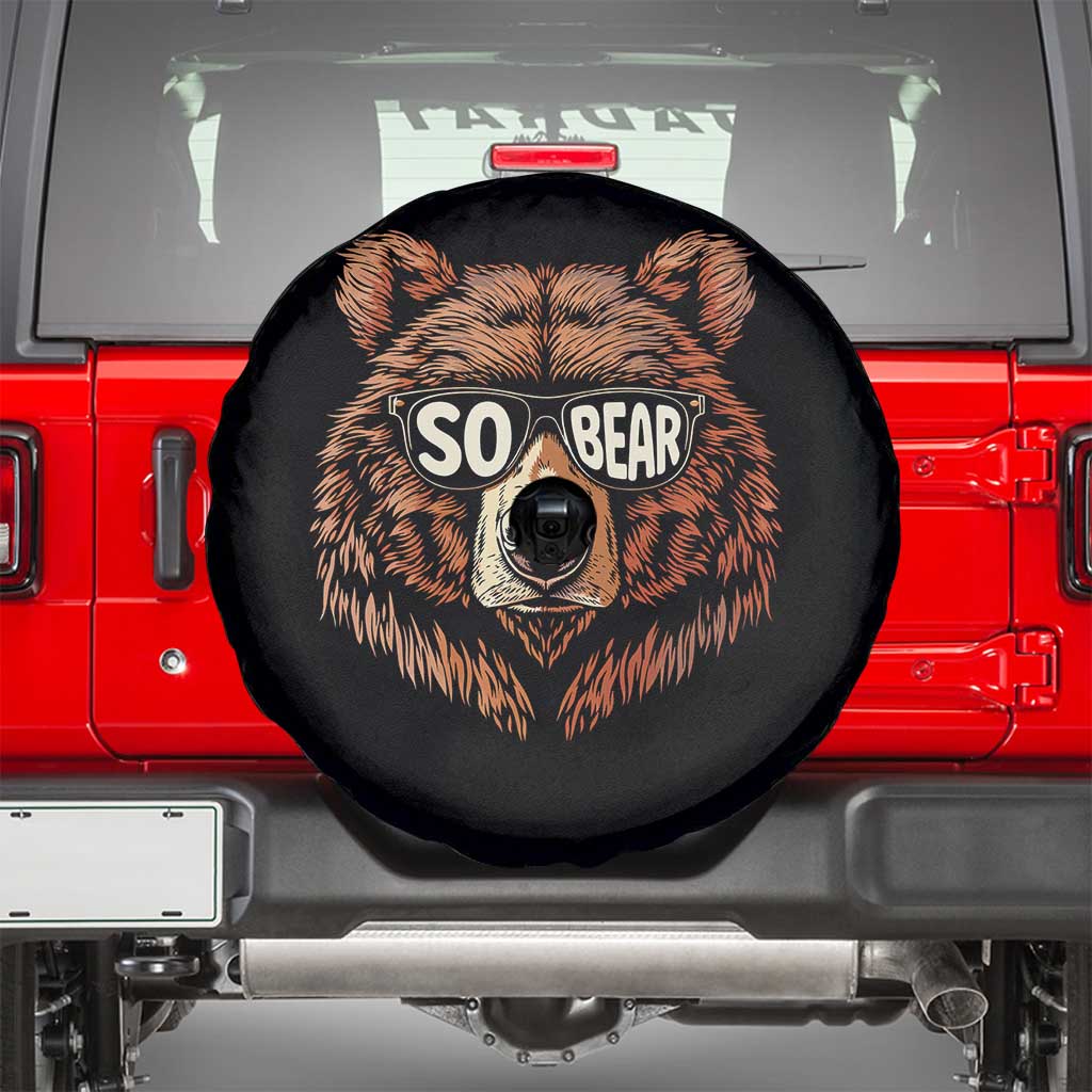 Sobriety Anniversary Sober Bear AA NA Recovery Spare Tire Cover TS11 Black Print Your Wear