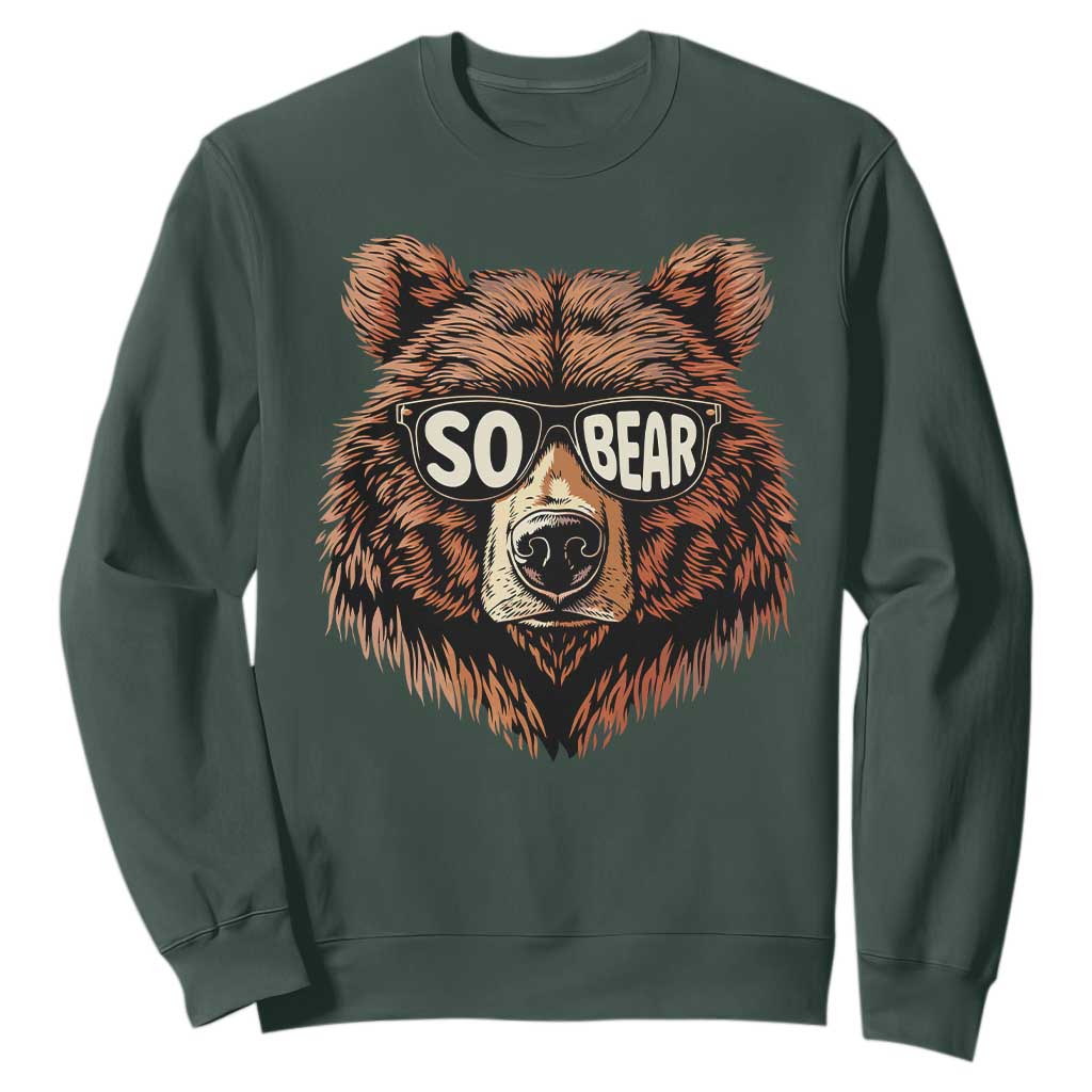 Sobriety Anniversary Sober Bear AA NA Recovery Sweatshirt TS11 Dark Forest Green Print Your Wear