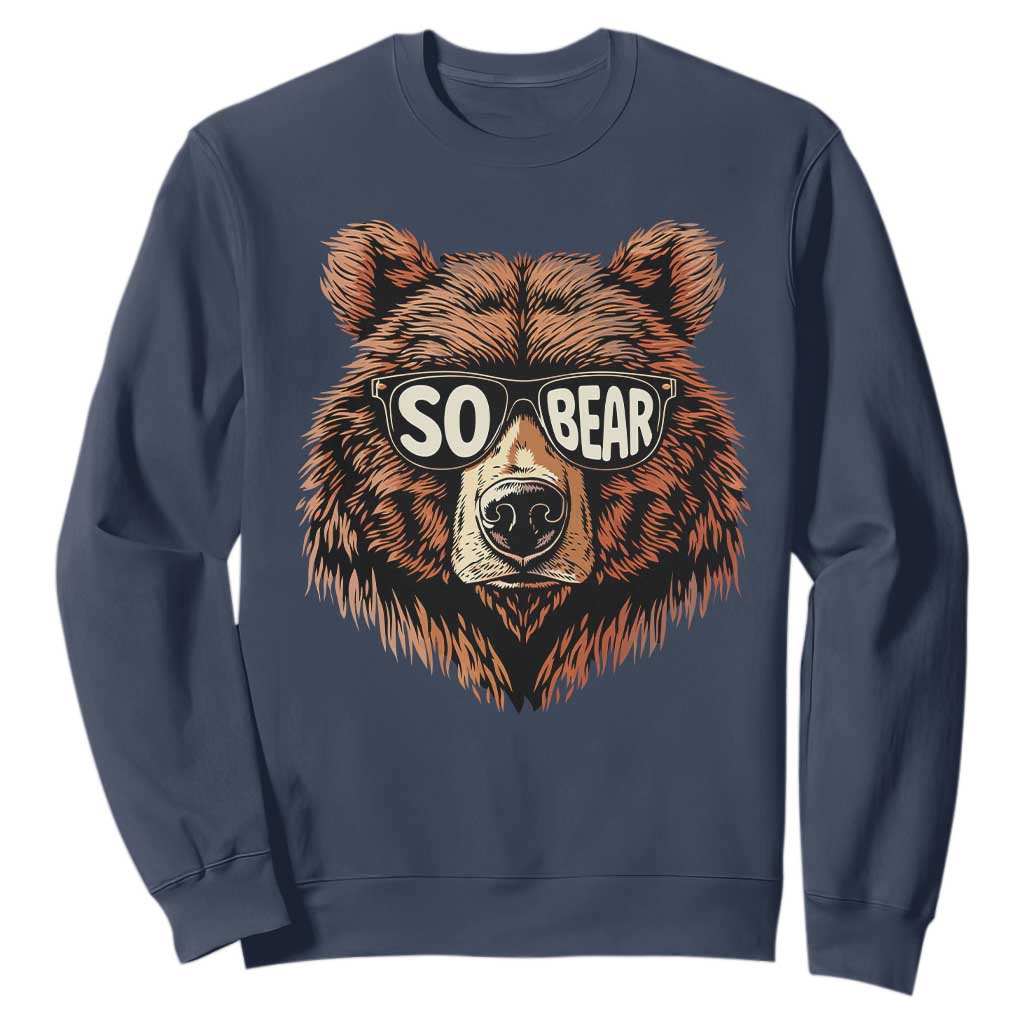 Sobriety Anniversary Sober Bear AA NA Recovery Sweatshirt TS11 Navy Print Your Wear