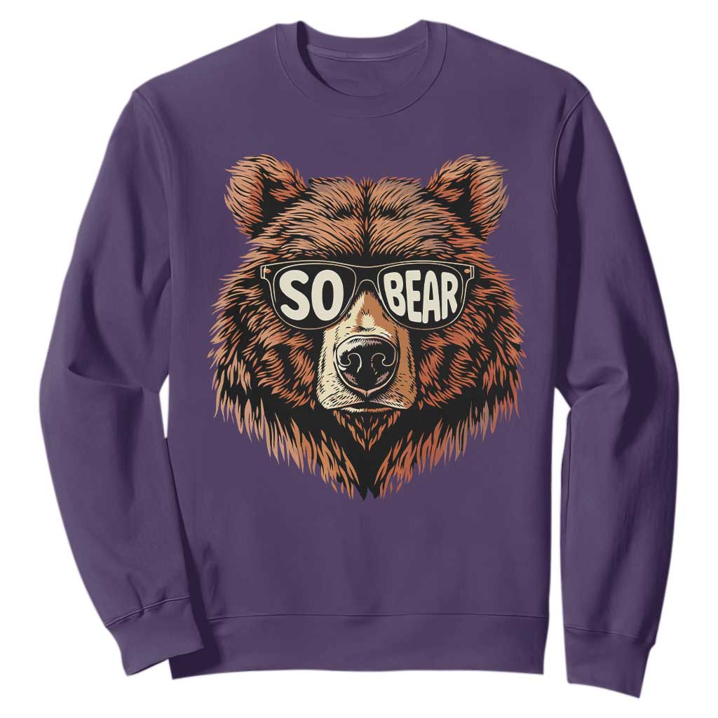Sobriety Anniversary Sober Bear AA NA Recovery Sweatshirt TS11 Purple Print Your Wear