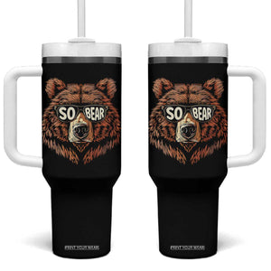 Sobriety Anniversary Sober Bear AA NA Recovery Tumbler With Handle TS11 One Size: 40 oz Black Print Your Wear