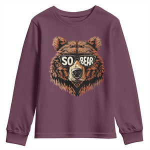 Sobriety Anniversary Sober Bear AA NA Recovery Youth Sweatshirt TS11 Maroon Print Your Wear