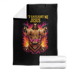 Dont Gaslight Me Jesus Throw Blanket Princess Cat Princess Meme Faith Humor TS11 Black Print Your Wear