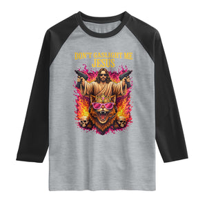 Dont Gaslight Me Jesus Raglan Shirt Princess Cat Princess Meme Faith Humor TS11 Heather Gray Black Print Your Wear